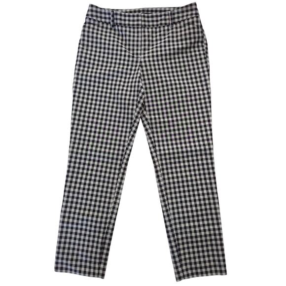 TALBOTS Black White Gingham Hampshire Ankle Pant Women's Size 4P Petite EUC - Picture 1 of 5